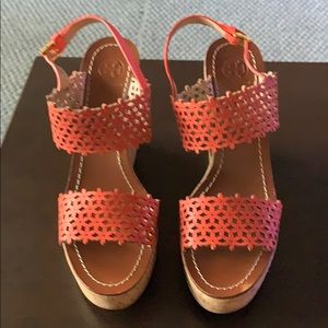 Brand new, never warn Tory Burch wedge heels